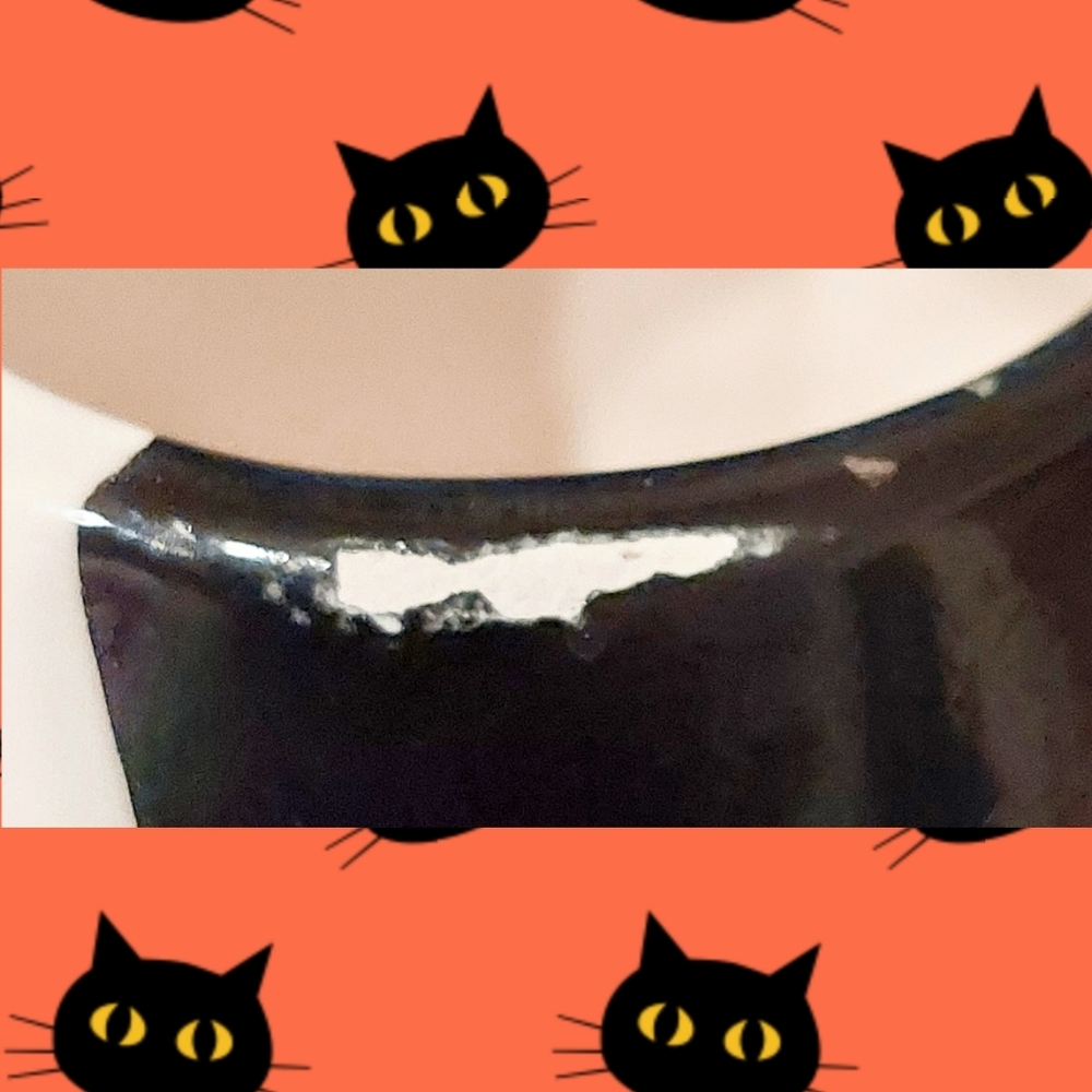 Cute Café by Home Essentials Wht/Multiclr Kitty Head Colorblock Ceramic Mug - Picture 7 of 9